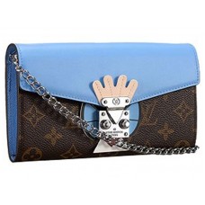 Cartera con cadena y diseño de máscara tribal con monograma de Louis Vuitton, azul