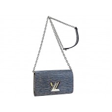 Cartera Louis Vuitton Epi de piel con cadena retorcida en tono denim oscuro