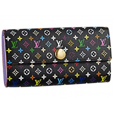 Louis Vuitton Cartera Sarah Negra Multicolore Violette