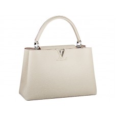 Bolso Louis Vuitton Capucines Mm Blanco Roto
