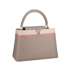 Bolso Louis Vuitton Capucines Mm con rayas grises