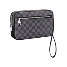Bolso de mano Kasai de lona grafito Louis Vuitton Damier