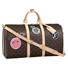 Bolso bandolera Louis Vuitton Monogram Canvas Keepall 50 World Tour
