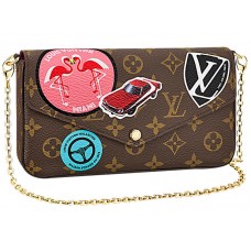 Louis Vuitton Felicie Pochette de lona con monograma