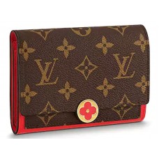 Louis Vuitton Flore Cartera compacta Monogram Canvas Coquelicot m64587