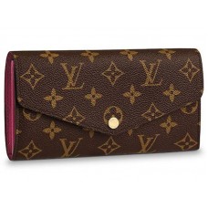Cartera Louis Vuitton Sarah de lona con monograma fucsia m62234