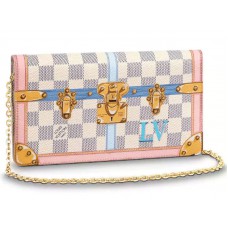 Pochette de lona Louis Vuitton Damier Azur fin de semana