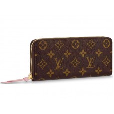 Cartera Louis Vuitton Monogram de lona Clemence Rose Bellerine m61298