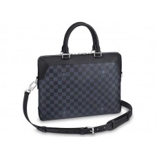 Maletín Oliver de lona cobalto Damier de Louis Vuitton n51199