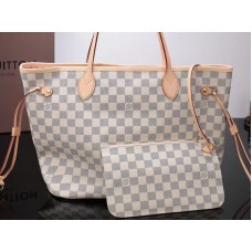 Louis Vuitton Damier Azur Canvas Neverfull Mm Bailarina rosa n41605
