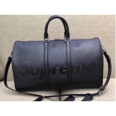 Louis Vuitton X Supreme Epi Leather Keepall Bandouliere 45 Negro