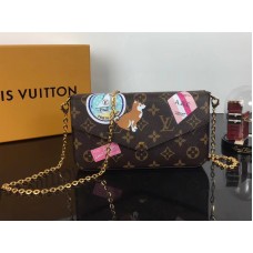 Pochette de lona con monograma de Louis Vuitton Felicie p00181