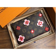 Pochette de lona con monograma de Louis Vuitton con doble cremallera m63905
