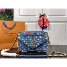 Bolso Louis Vuitton Monogram Denim New Wave Chain Mm Azul m53692