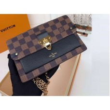 Louis Vuitton Damier Ebene Canvas Vavin Cartera con cadena Negro n60221