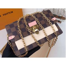 Cartera con cadena Louis Vuitton Damier Canvas Ebene Vavin Crema n60237