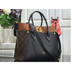 Bolso Louis Vuitton Monogram Canvas On My Side de piel de becerro marrón y negro m53823