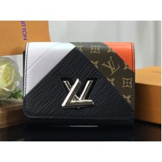 Cartera compacta Louis Vuitton Epi Leather Twist Beige Negro m67799