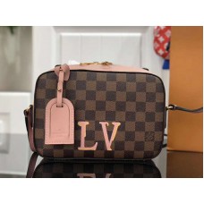Louis Vuitton Damier Ebene Lienzo Saintonge Rosa n40154