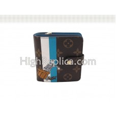 Cartera compacta con cremallera Louis Vuitton Monogram Groom azul