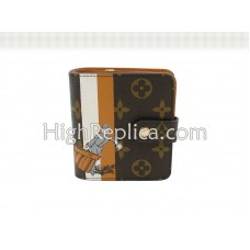 Cartera compacta con cremallera Louis Vuitton Monogram Groom en color naranja