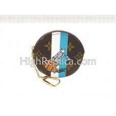 Monedero redondo Louis Vuitton Monogram Groom azul