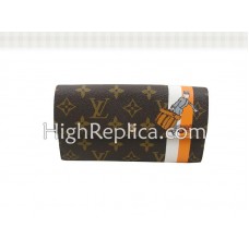 Cartera Louis Vuitton Monogram Groom con bolsillo con cremallera, color naranja